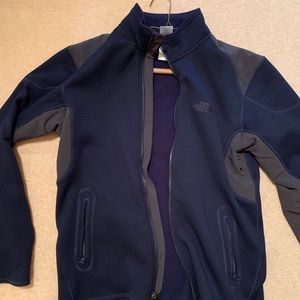 North face navy blue zip up jacket